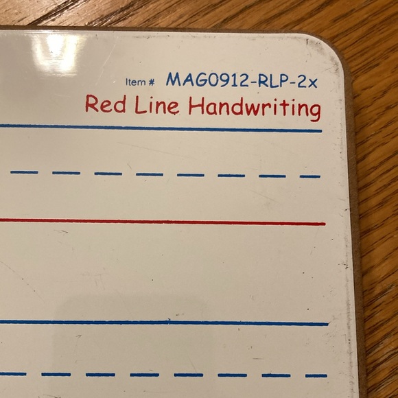 Red Line Handwriting Dry Erase Boards (2) - Picture 5 of 7